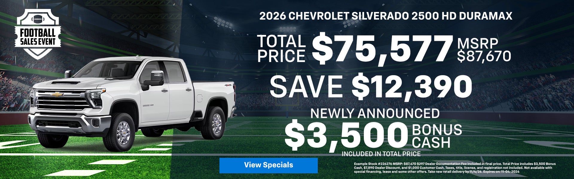 Silverado Bonus Cash